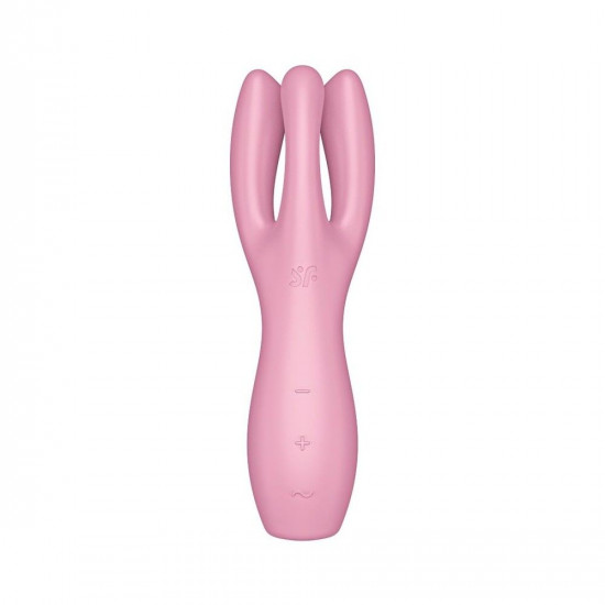 Кліторальний вібратор Satisfyer Threesome 3 Pink з трьома пальчиками Кліторальний вібратор Satisfyer Threesome 3 Pink з трьома пальчиками